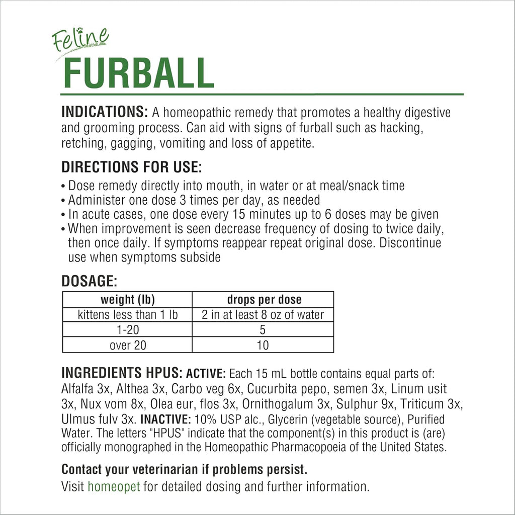 15 Milliliters Feline Furball Medicine J2185