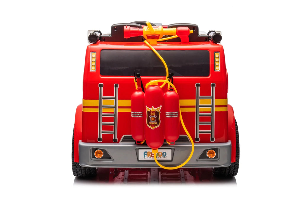 24V 2-Seater Ride-on Fire Truck with Remote Control, LED Lights, Water Gun B852