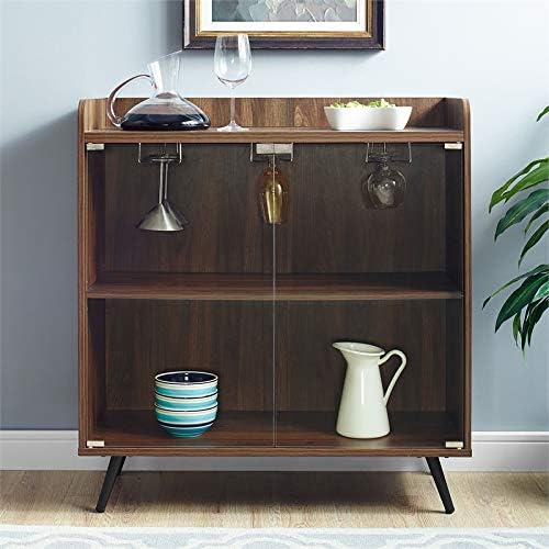 Dark Walnut Glass Door Bar Cabinet Z731308