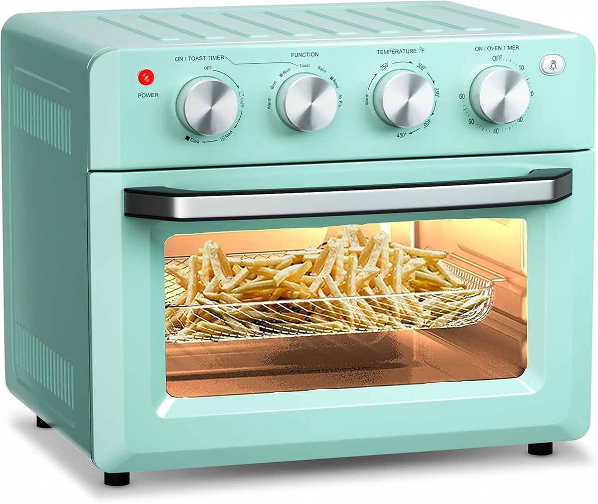 7 in 1 Air Fryer Toaster Oven, 19 QT Convection Oven, 1550W, Green S6821