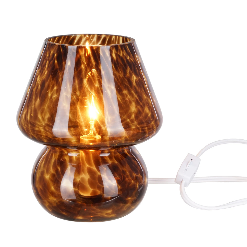 Brown Tortoise 8" Glass Mushroom Lamp Q985