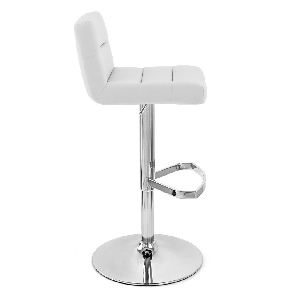 White Lattice Adjustable Height Swivel Armless Bar Stool S149
