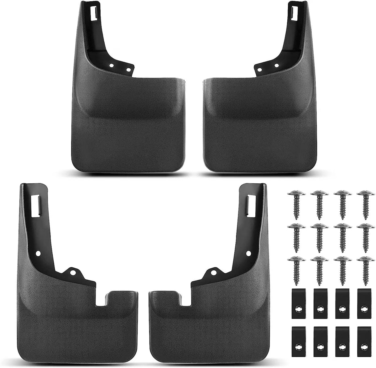 Set of 4 Mud Flaps with Hardware Kits for Pickup J267