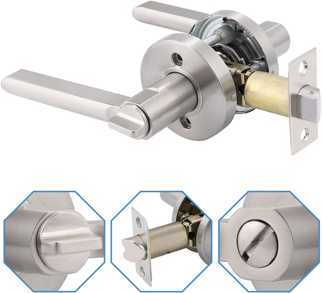 10 Pack Privacy Door Knobs in Satin Nickel K994