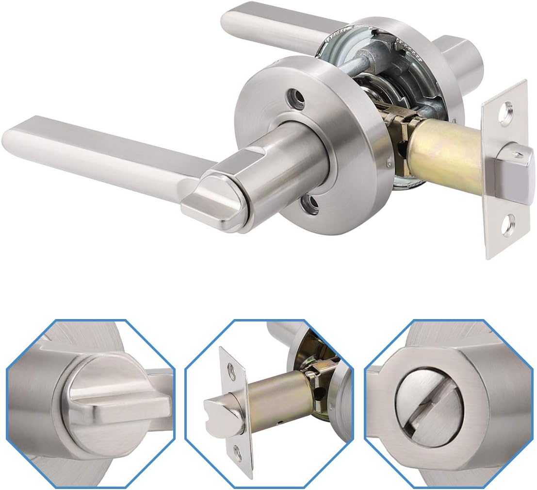 10 Pack Privacy Door Knobs in Satin Nickel K994