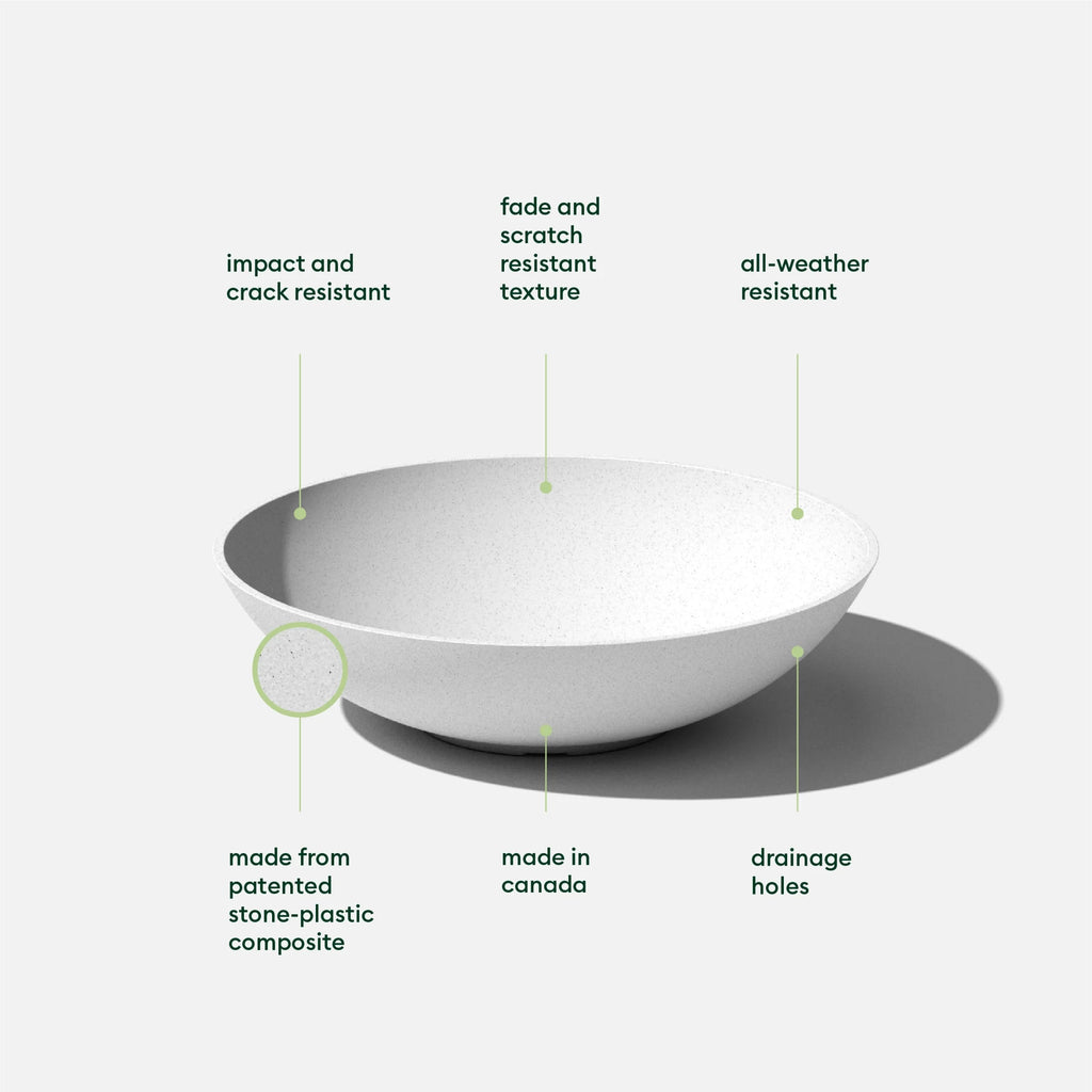 24" Plastic-Stone Planter 2-Pack White P14507