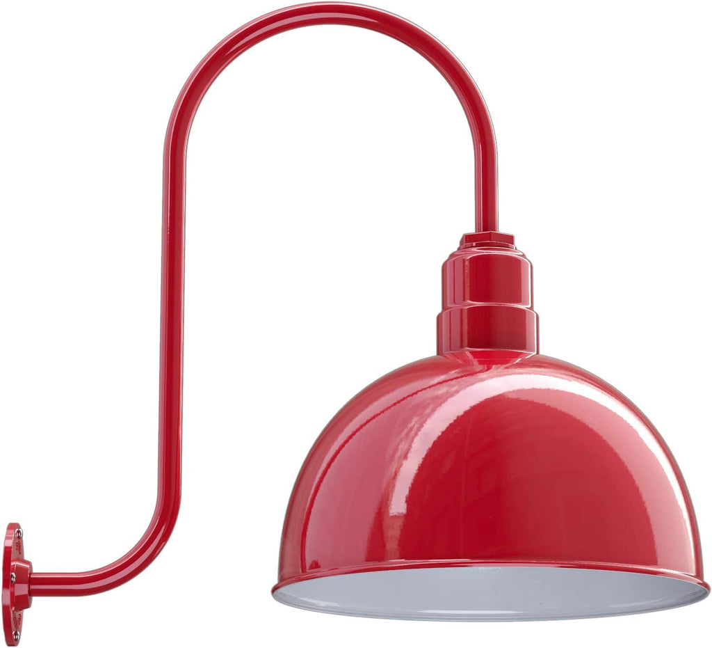 15 inch Bowl Dome Gooseneck Outdoor Wall Mounted Barn Light A46573