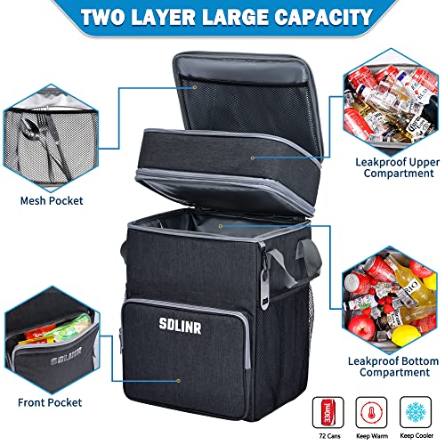 Large Rolling Cooler, Leakproof Insulated Soft Cooler Bag with Wheels and Handle E5553