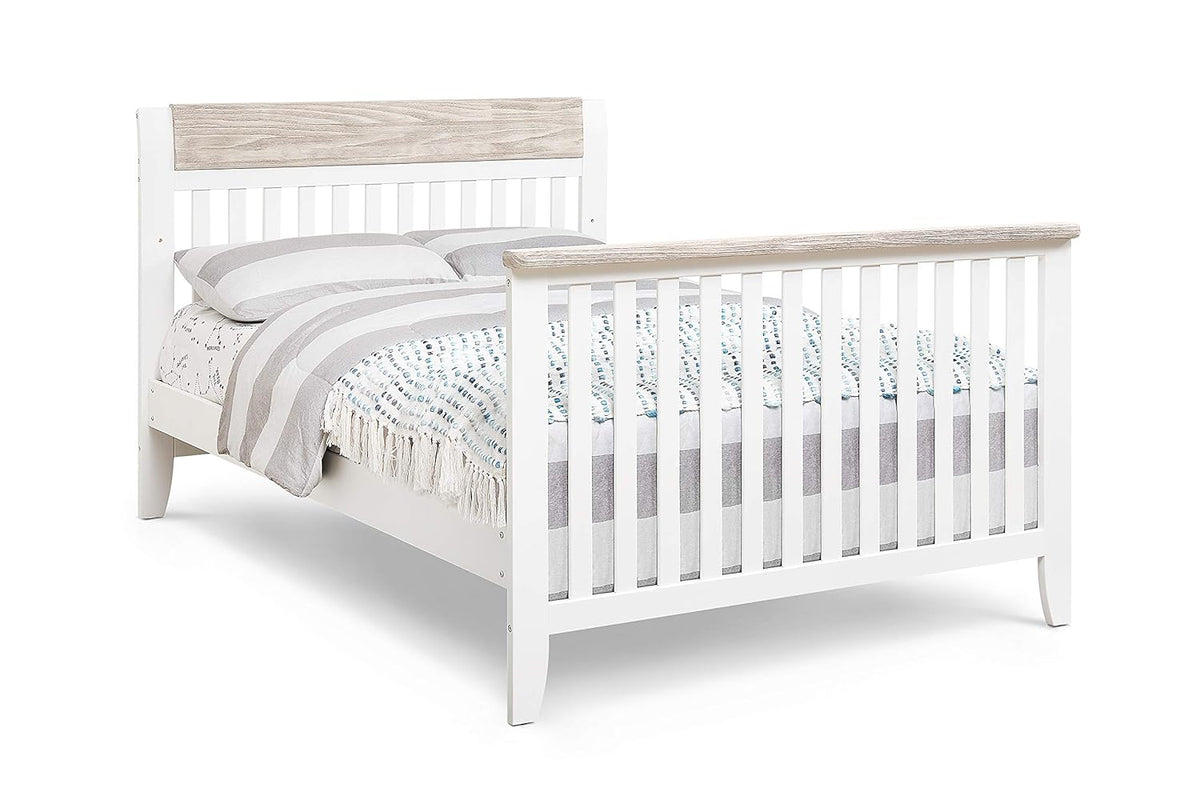 White and Wire Brushed Wood 4 in 1 Convertible Crib Q717552