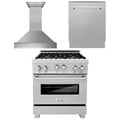 30 in. Stainless Steel Gas Range, Range Hood and Dishwasher K60191