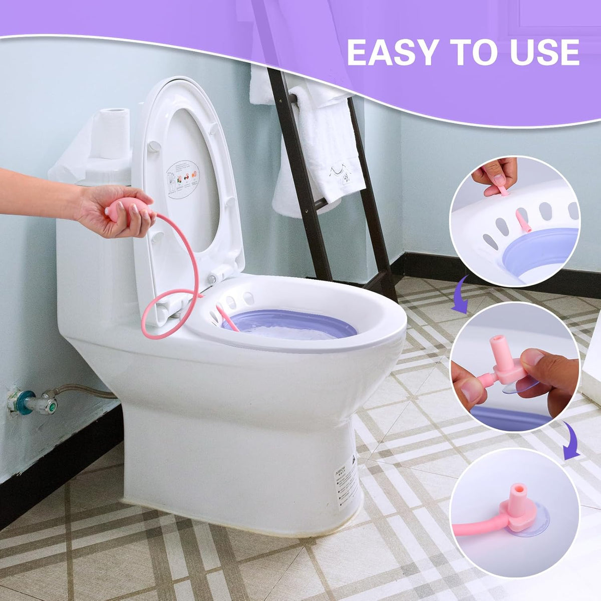 Foldable Sitz Bath for Toilet Seat S7278