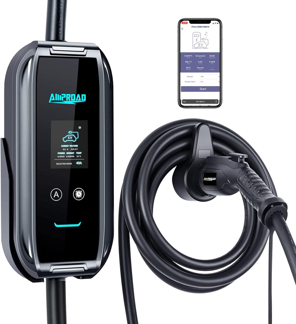 Level 2 40/32/24 Amp Adjustable 240V EV Charger with WiFi 25 Foot Cable S1735