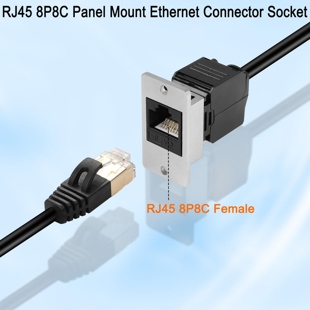 CAT6 RJ45 Female Panel Mount Ethernet Connector Y3795