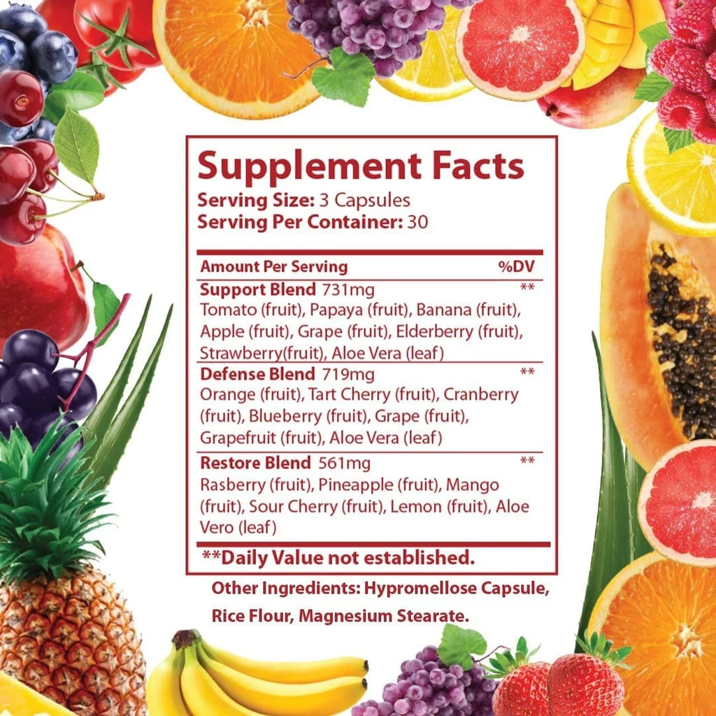 90 Fruit and 90 Veggie Caps Q3695