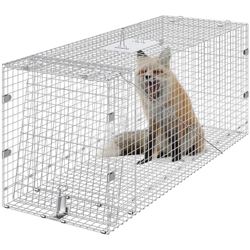24" x 8" x 8" Galvanized Iron Folding Animal Trap D65286