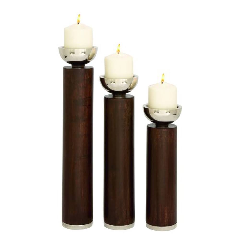 Wood Candle Holder Set of 3 C32215