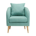 Green Accent Chair with Wooden Legs S2112