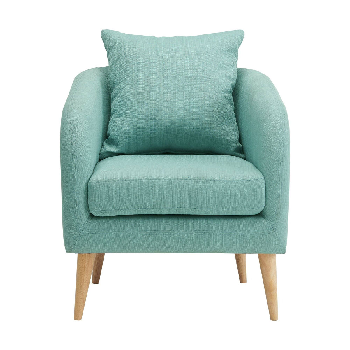 Green Accent Chair with Wooden Legs S2112