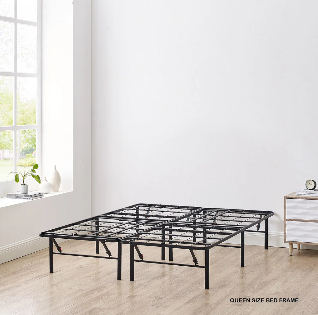 14 Convertible High Platform Metal Bed Frame, Twin/Full, Black Y8934