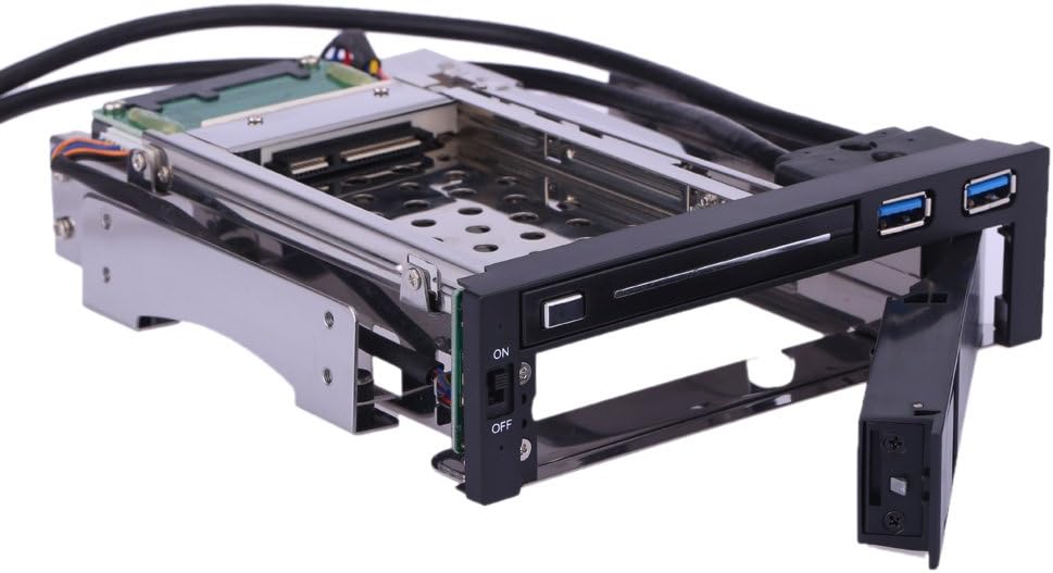 Dual Bay 3.5 + 2.5 Inch SATA III Hard Drive SSD Tray Caddy Internal Mobile Rack Enclosure Docking Station with USB 3.0 Port Hot Swap Pack of 2 C722