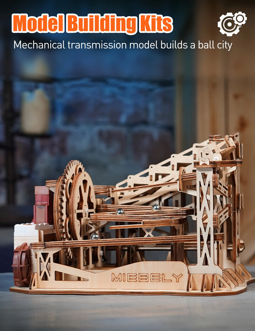 3D Wooden Puzzles Marble Run Model Building Kits with Motor G878