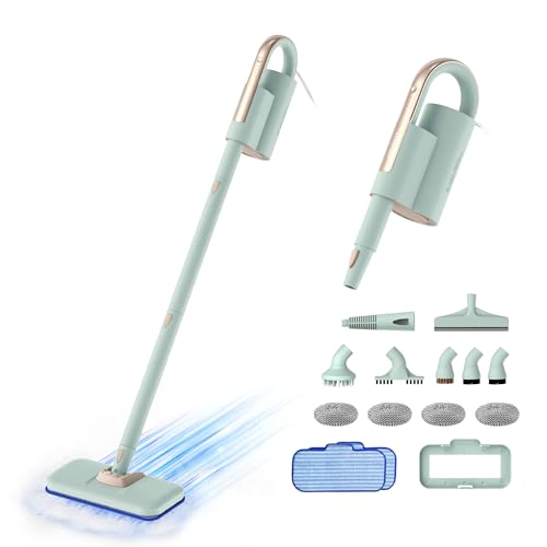 1200W Steam Mop & Detachable Handheld Cleaner with 11 Accessories & 2 Pads T406
