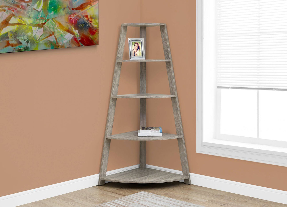 Dark Taupe Corner Accent Bookcase Y789