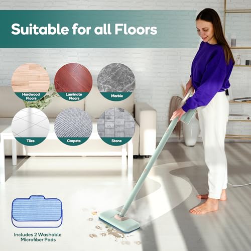1200W Steam Mop & Detachable Handheld Cleaner with 11 Accessories & 2 Pads T406