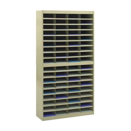 Steel Literature Organizer, 72 Letter Size Compartments, Brown Z861