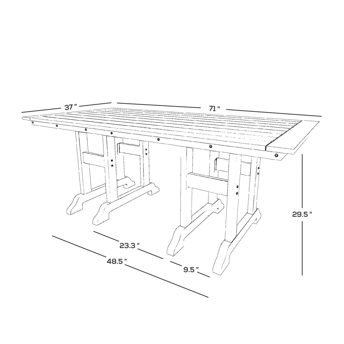 All Weather Poly Lumber Outdoor Dining Set for 6 S14244