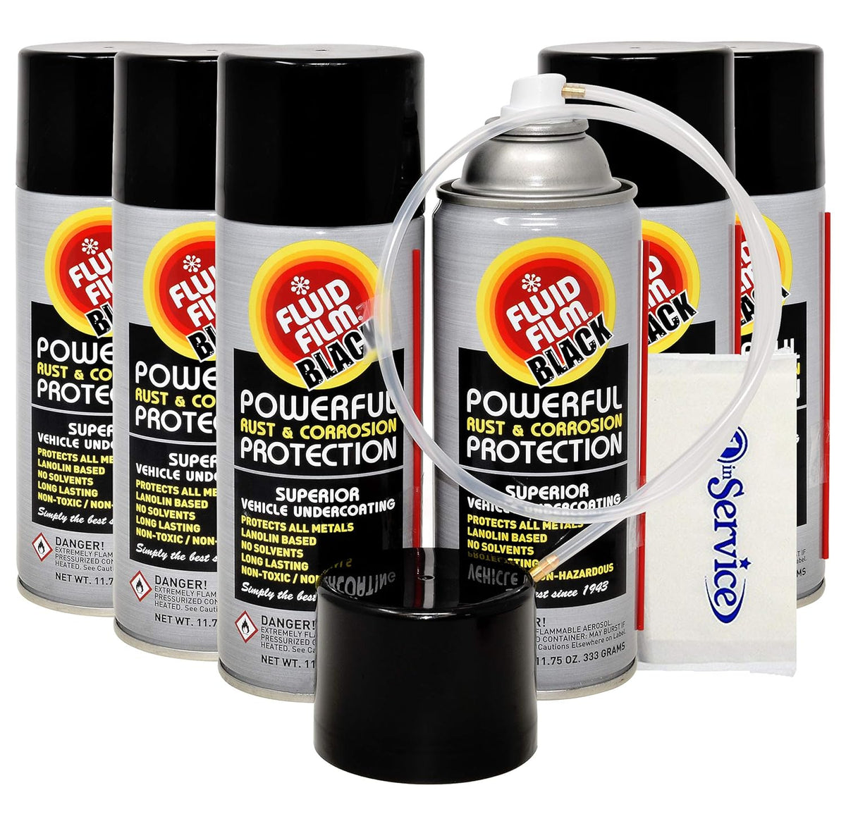 Black 6 Pack Undercoating Aerosol Spray Can L853