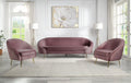 Pink Velvet 3pc Sofa with Metal Legs A18872