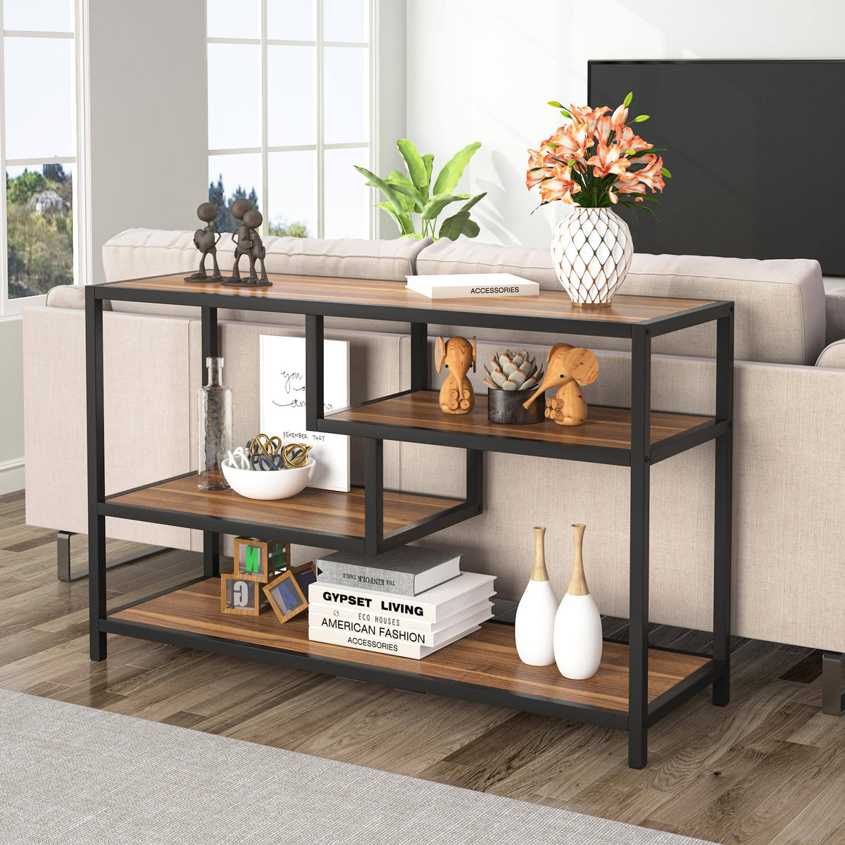 Gold-White 3-Tier Console Table X2147