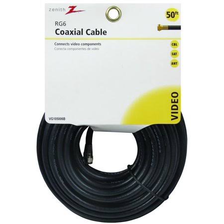 Black RG6 Coax Cable 50 Foot J470455
