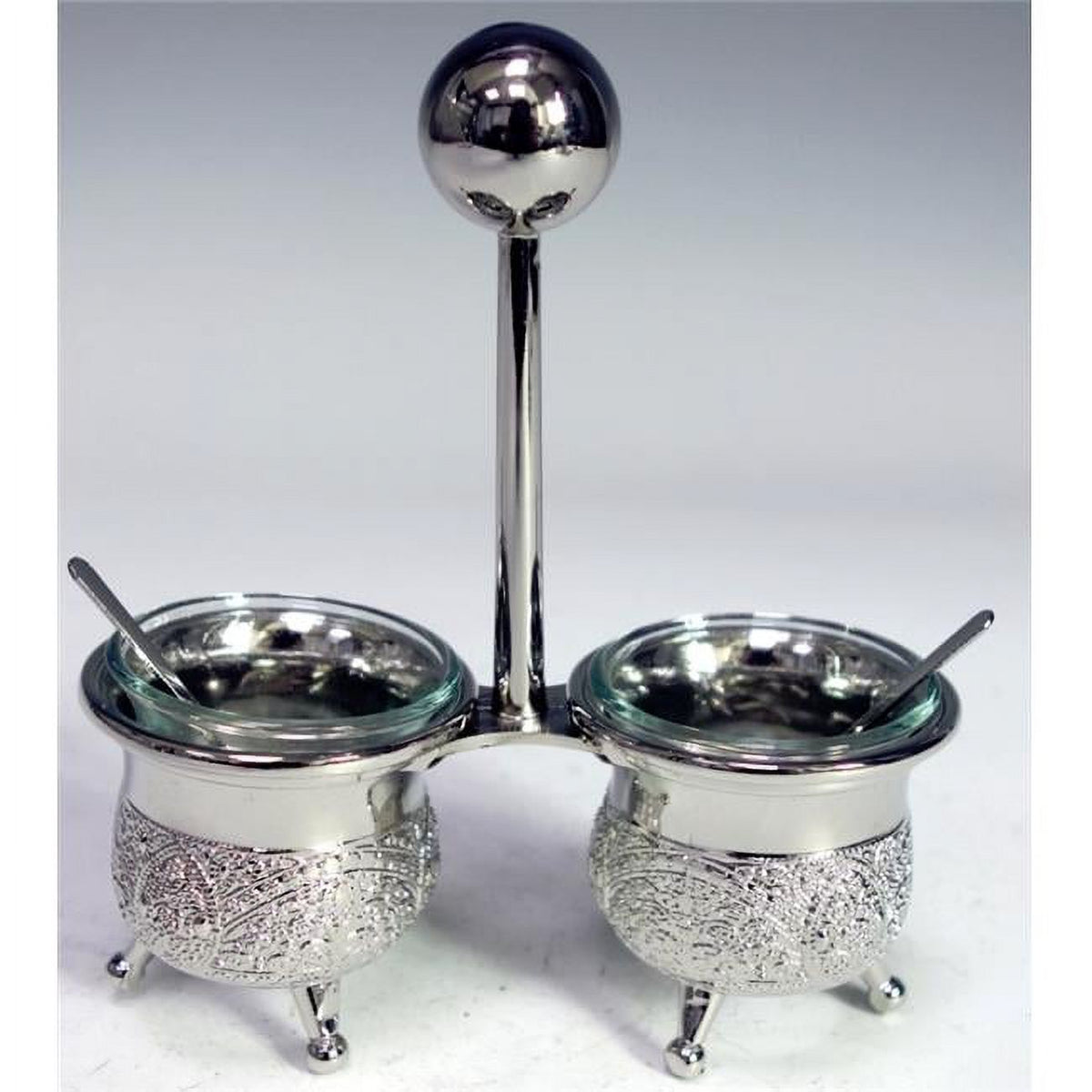 Silver Plated Salt Holder with Spoons H13906