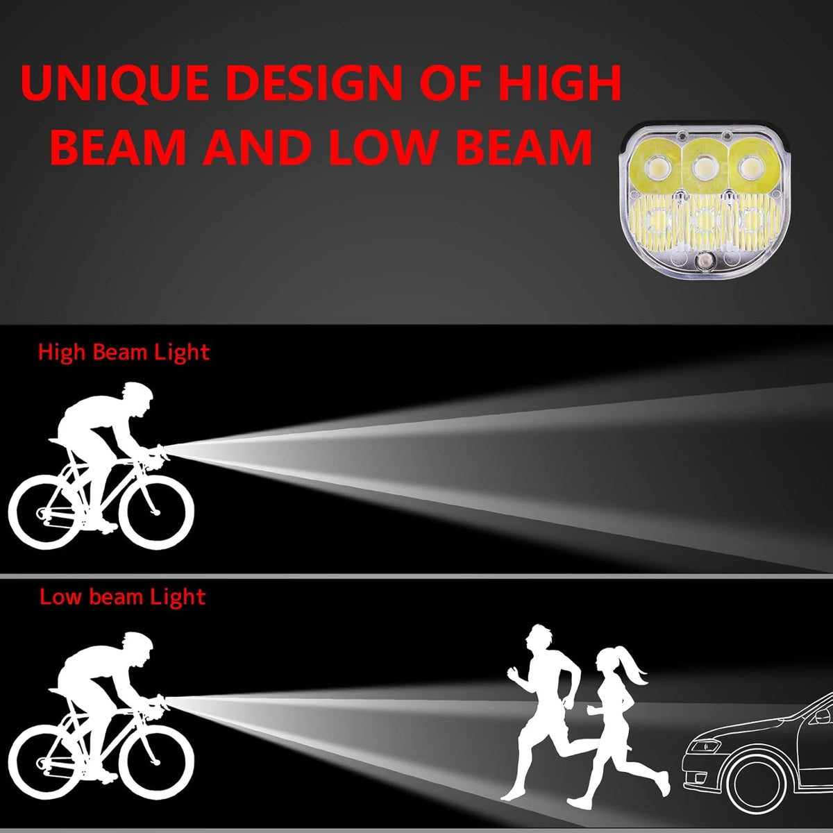 6*T6 LED Bike Light Set USB Rechargeable Waterproof Pack of 2 L364028