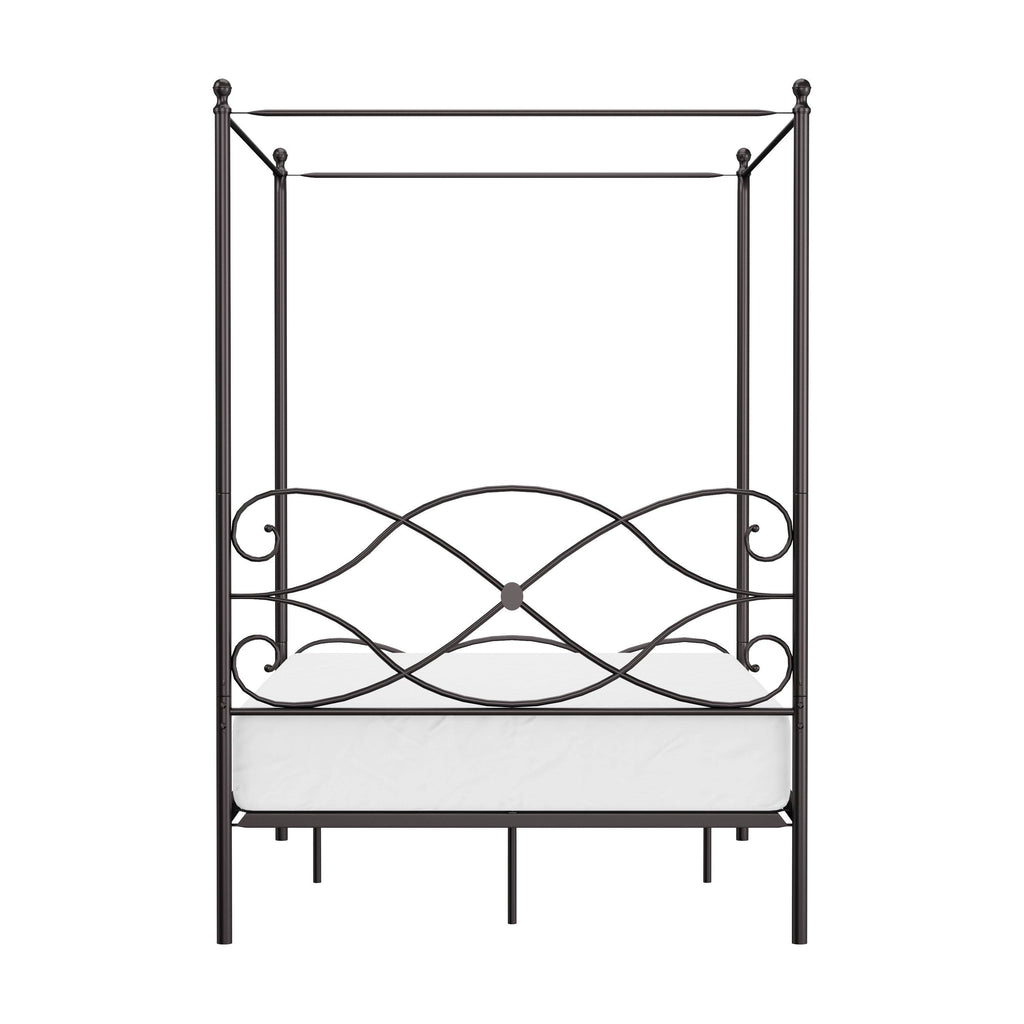 Oiled Bronze Metal Canopy Bed - Full T449