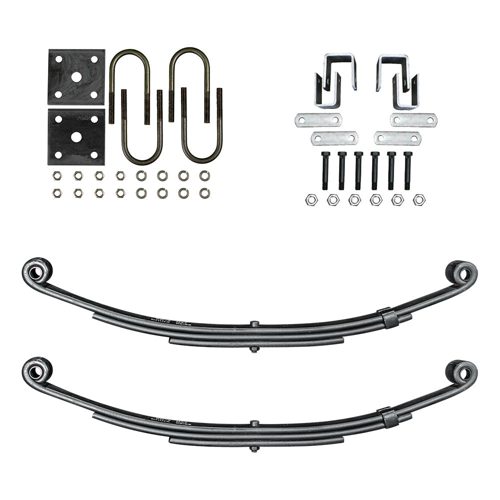Trailer 3 Leaf Double Eye Spring Suspension and Single Axle Hanger Kit for 1 3/4" Tube - 2000 Pound Axles I347269