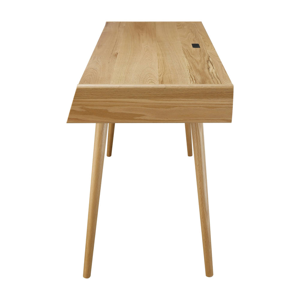 Solid American Oak Desk with USB Ports B96579