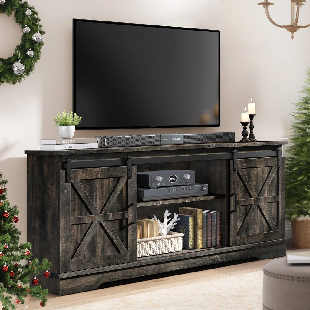 Farmhouse TV Stand with Barn Doors M78048
