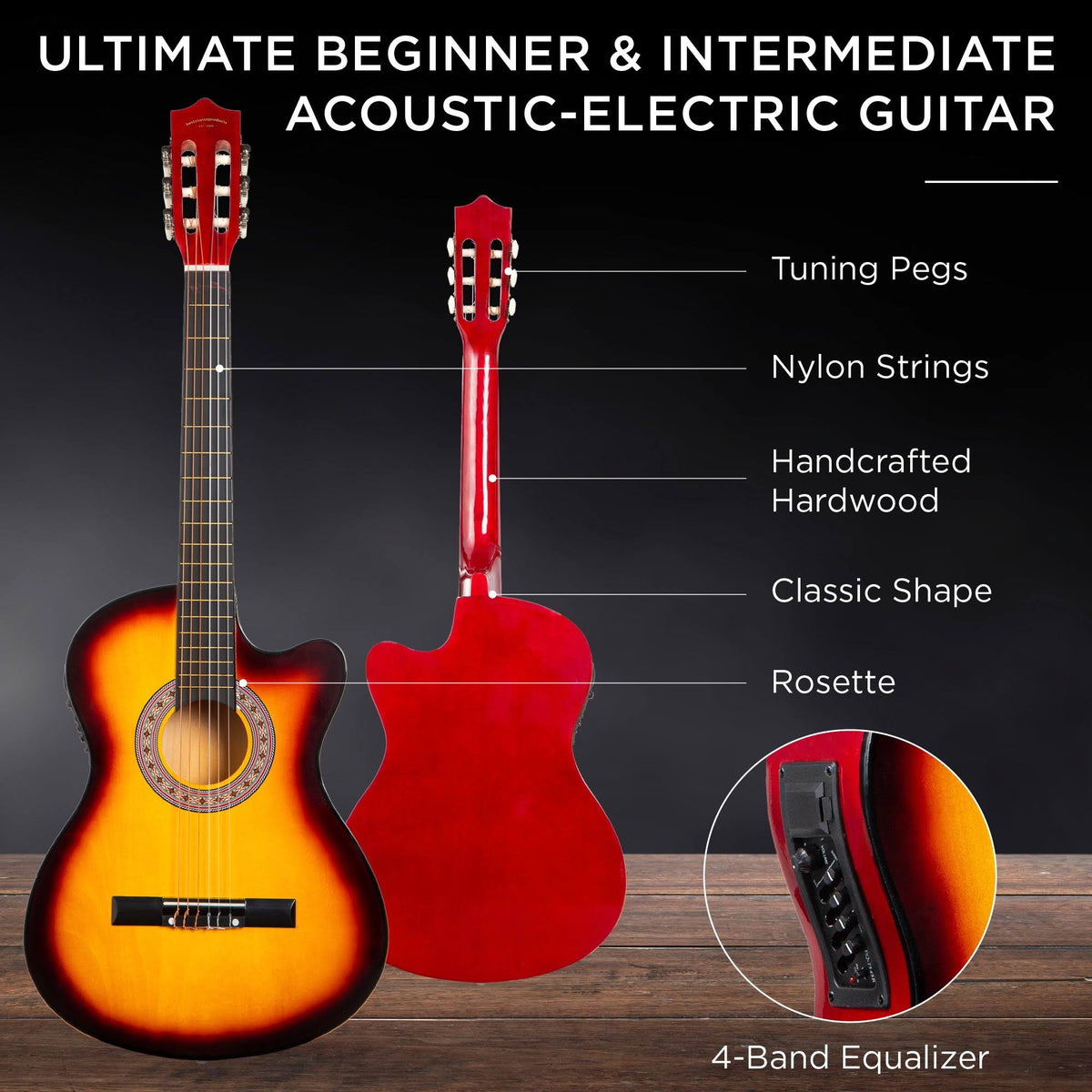 38in All Wood Cutaway Acoustic Electric Guitar B35681