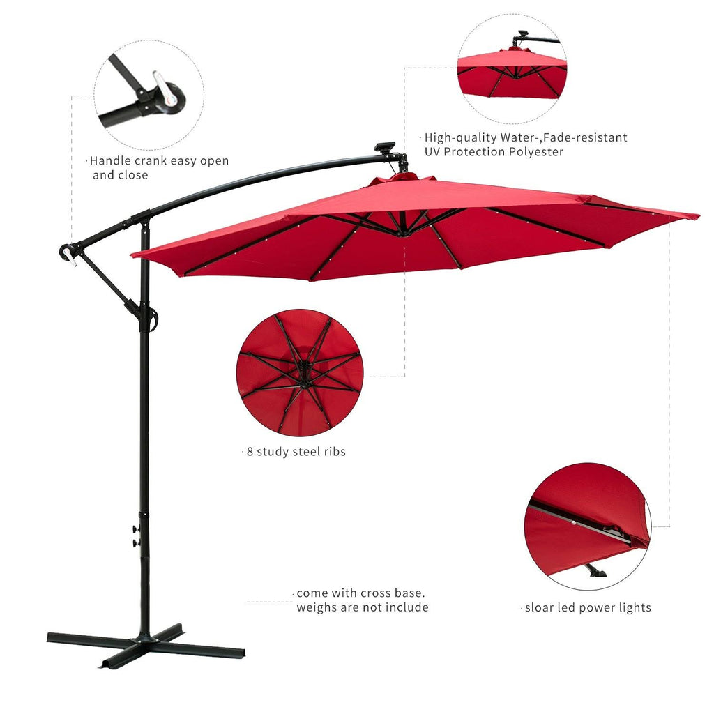 10ft Cantilever Patio Umbrella with Cross Base - Blue T307