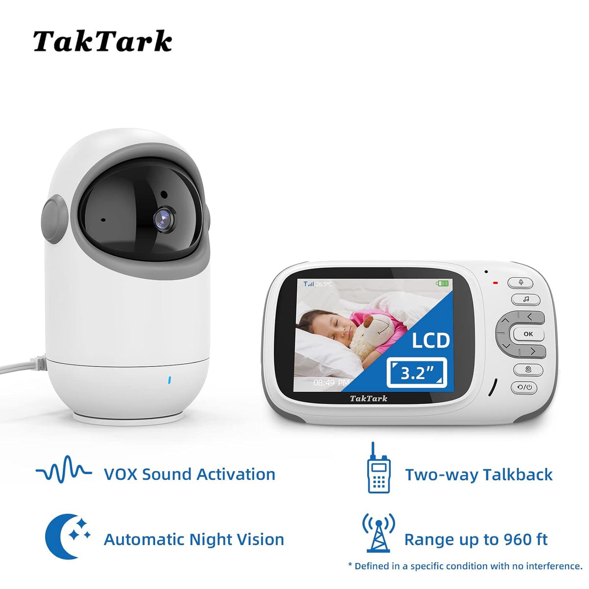 3.2 Baby Monitor with Camera and Audio No WiFi W3832
