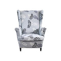 Wingback Chair Slipcover 2 Piece Jacquard Washable with Elastic Bottom A54556