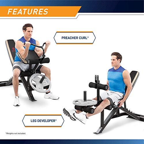 White/Black Olympic Workout Bench with Weight Rack Storage P86453