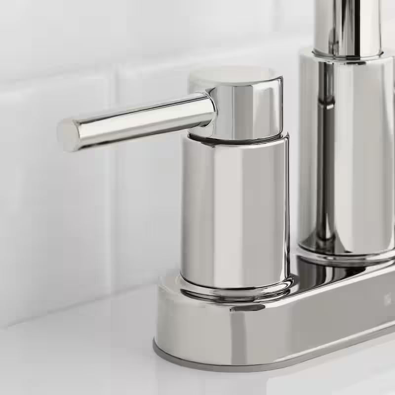 4 in. Centerset Double Handle High-Arc Bathroom Faucet in Polished Nickel X7013