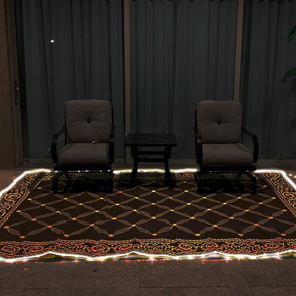Brown Beige 8-Feet x 11-Feet Reversible Outdoor Mat X715