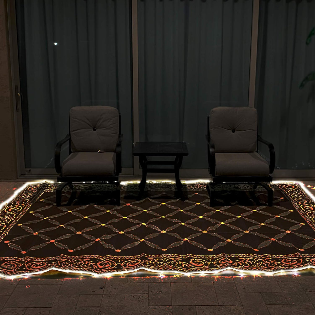Brown Beige 8-Feet x 11-Feet Reversible Outdoor Mat X715