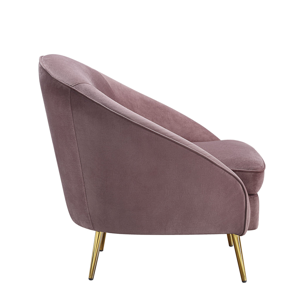 Pink Velvet 3pc Sofa with Metal Legs A18872
