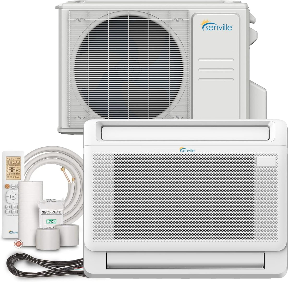12,000 BTU Floor Console Mini Split AC/Heating System, White K991